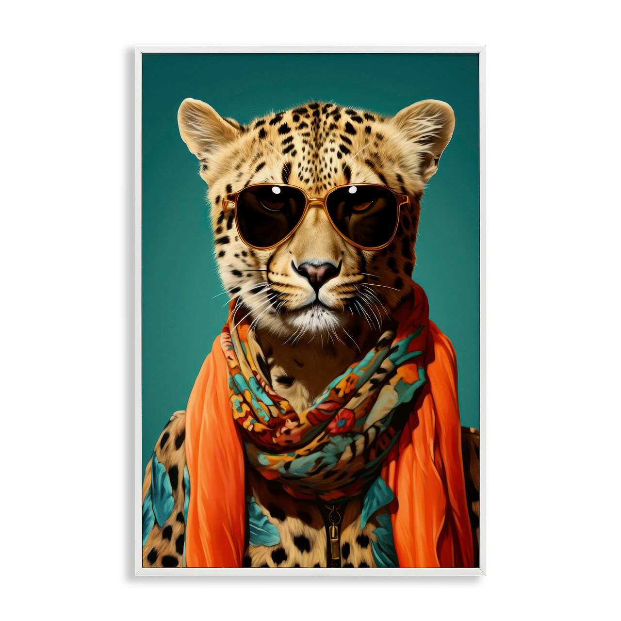 Stupell Industries Safari Glamour Leopard Framed Giclee, design by Andrea Haase